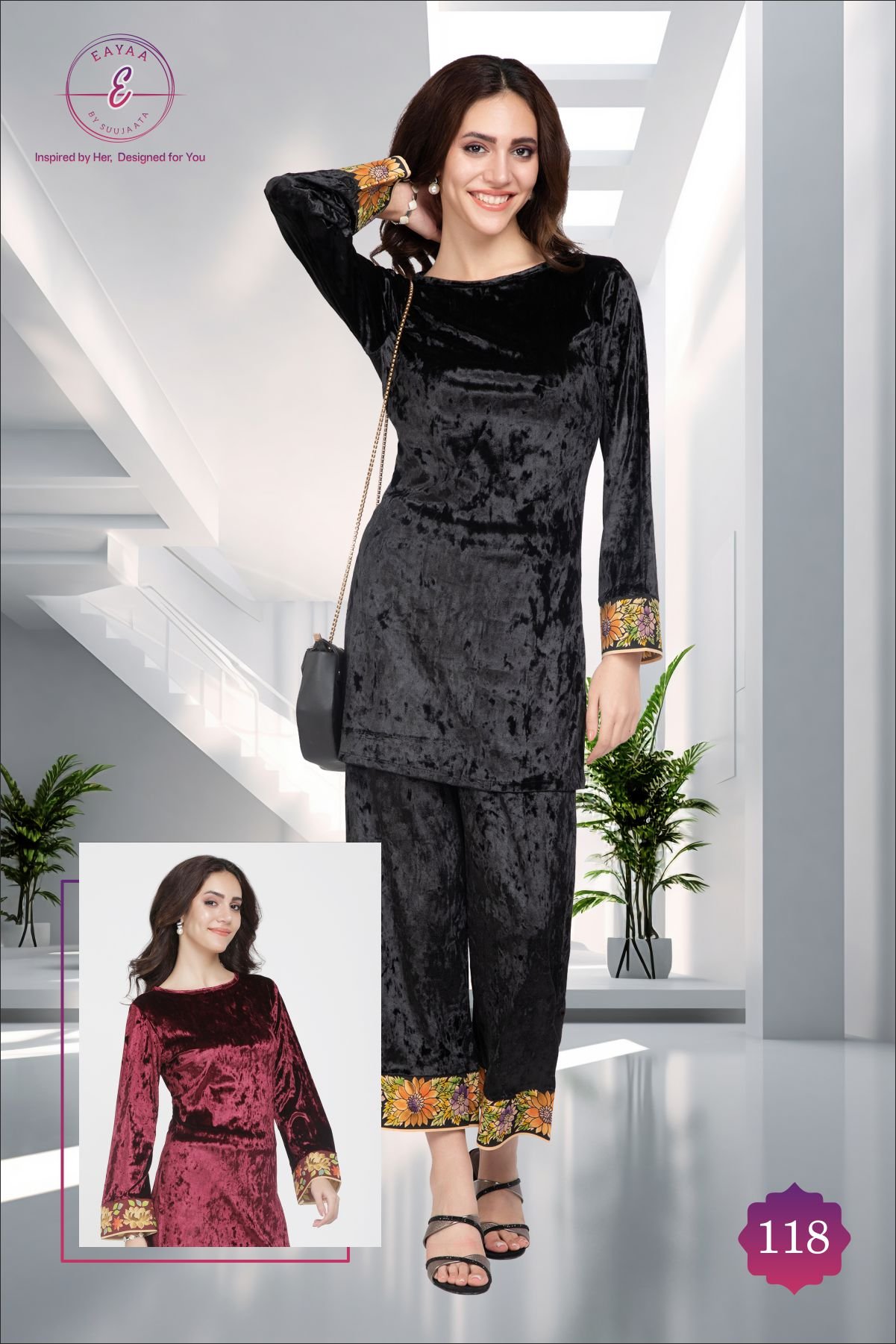 Premium Velvet Kurti Co-ord Set