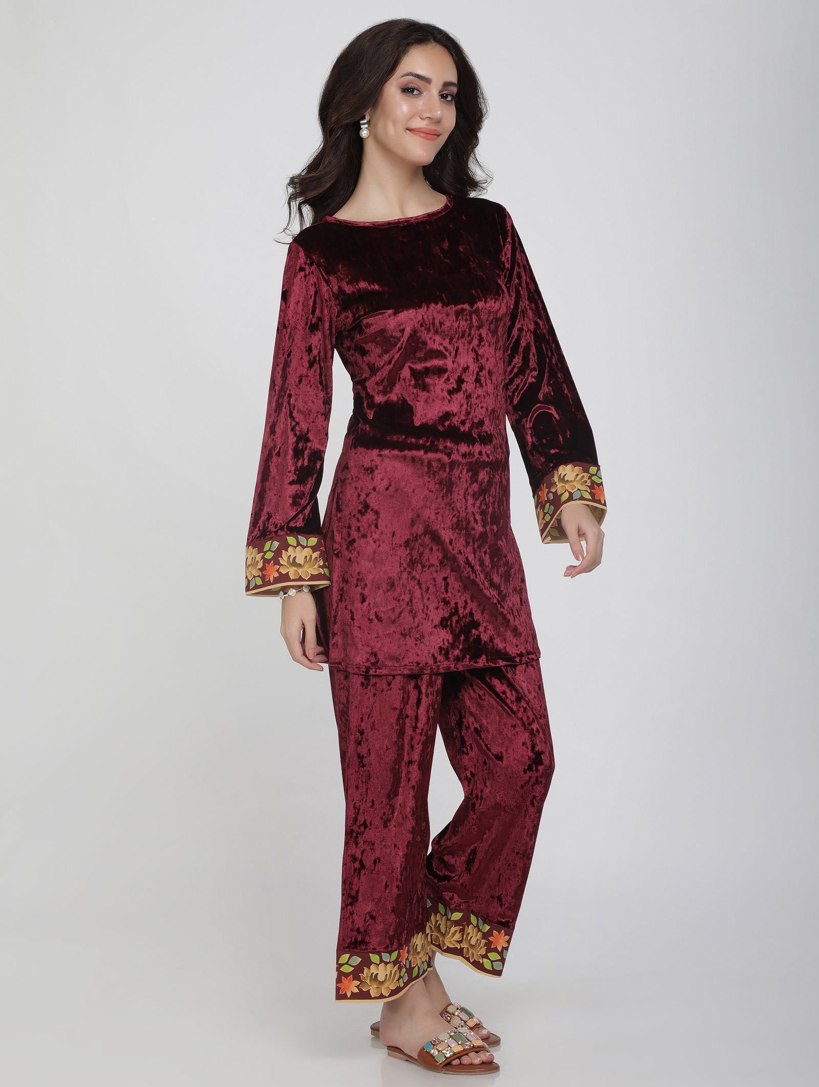 Premium Velvet Kurti Co-ord Set